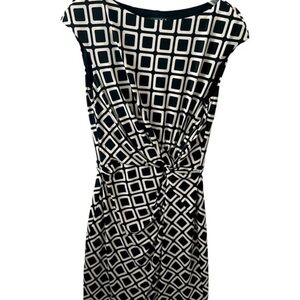 Lauren by Ralph Lauren Dress Women's Black Printed Twist Colonial Dress Sz 4